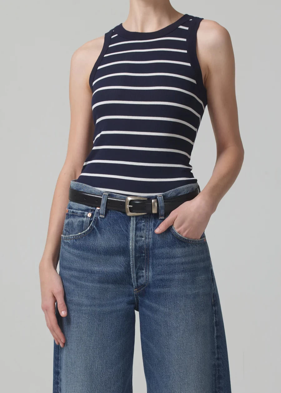 Citizens of Humanity Isabel Stripe Tank Top in Midnight Blue