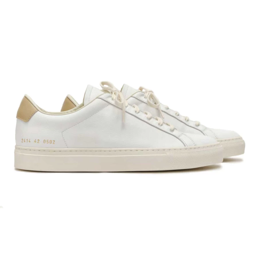 Common Projects Retro Bumpy Leather Sneakers for Men - Vintage-Inspired High-Top Fashion Shoes