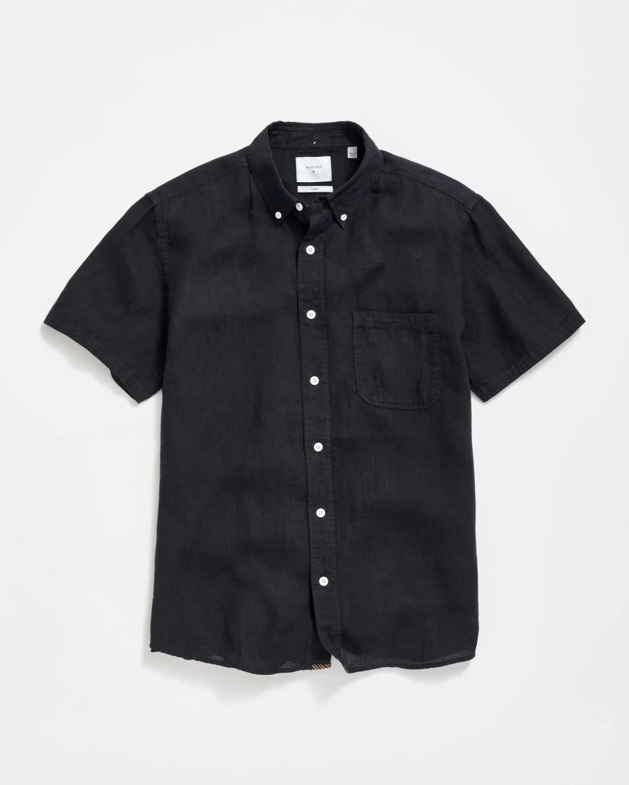 Billy Reid Men's Short Sleeve Linen Button-Down Shirt - Classic Tuscumbia Style