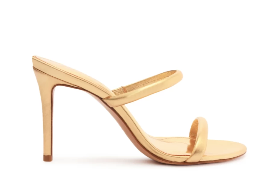 Schutz Taliah Heel in Ouro Claro Orch - Elegant Women's Sandals