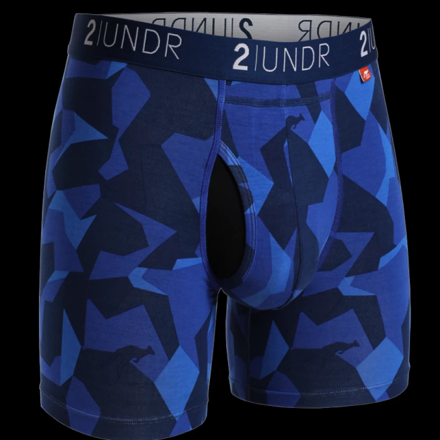 2UNDR Men's Swing Shift 6-Inch Boxer Briefs with Print - Comfortable & Breathable Underwear