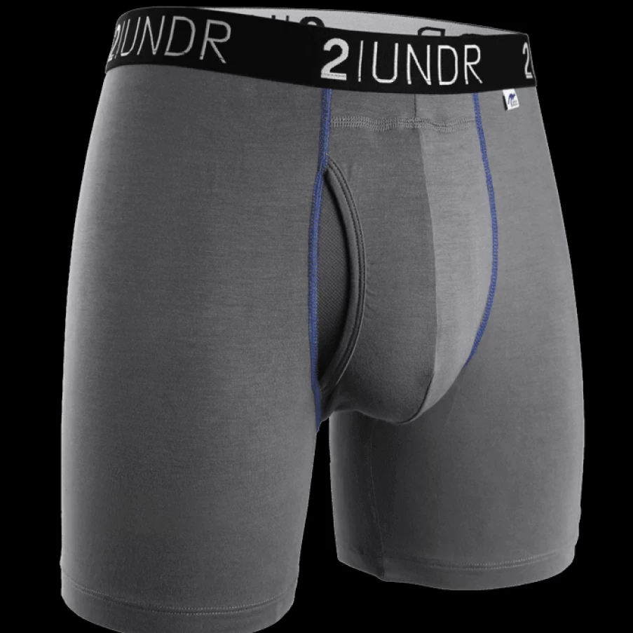 2UNDR Men's Swing Shift 6-Inch Boxer Briefs - Solid Color Comfort Underwear