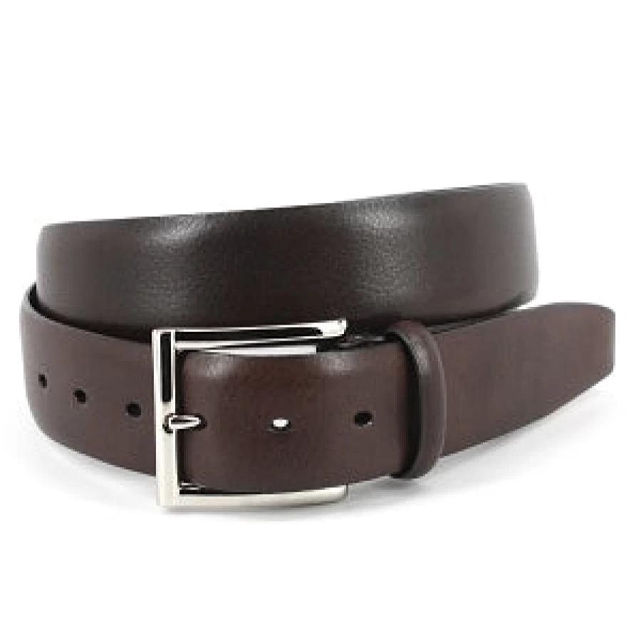Torino Italian Genuine Calfskin Leather Belt - Glazed Finish Men's Dress Belt
