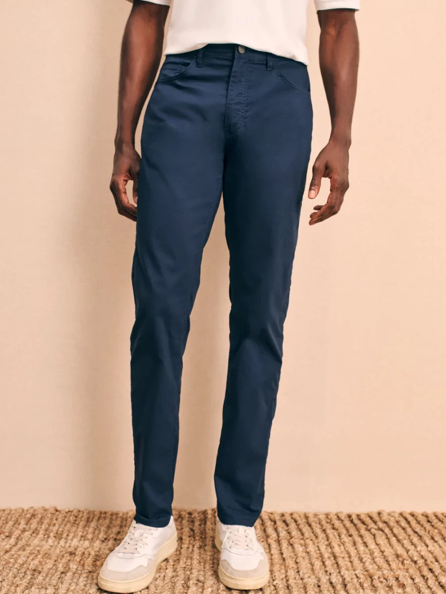 Faherty Men's Movement 5 Pocket Pant - Comfortable Stretch Travel Pants for Active Lifestyle