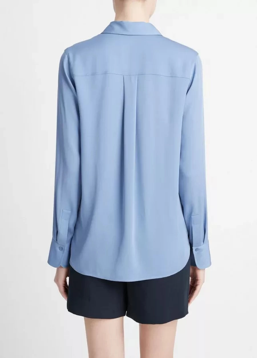 Vince Slim-Fitted Blouse for Women - Elegant Tailored Top for Modern Style